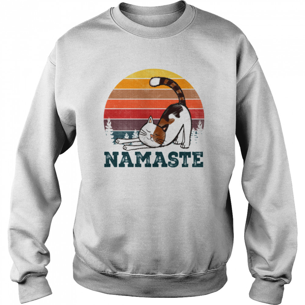 Namaste Yoga Cat Namaste Hippie Yoga Meditation Cat Lovers  Unisex Sweatshirt