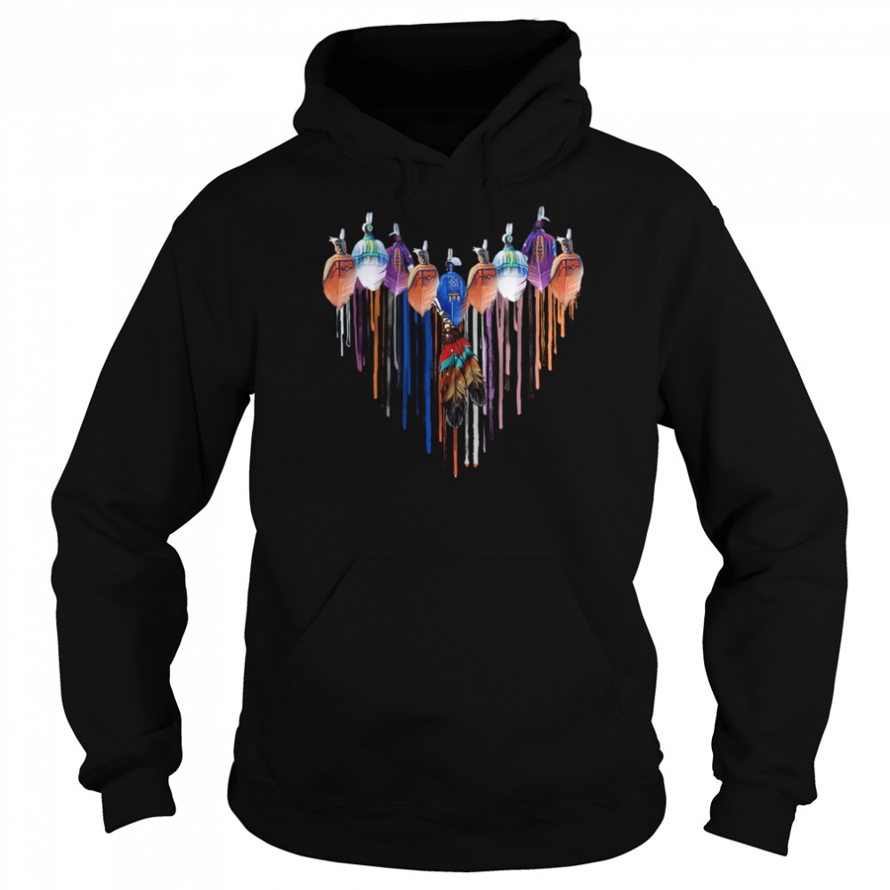 Native American The Heart Of Feathers Indigenous  Unisex Hoodie