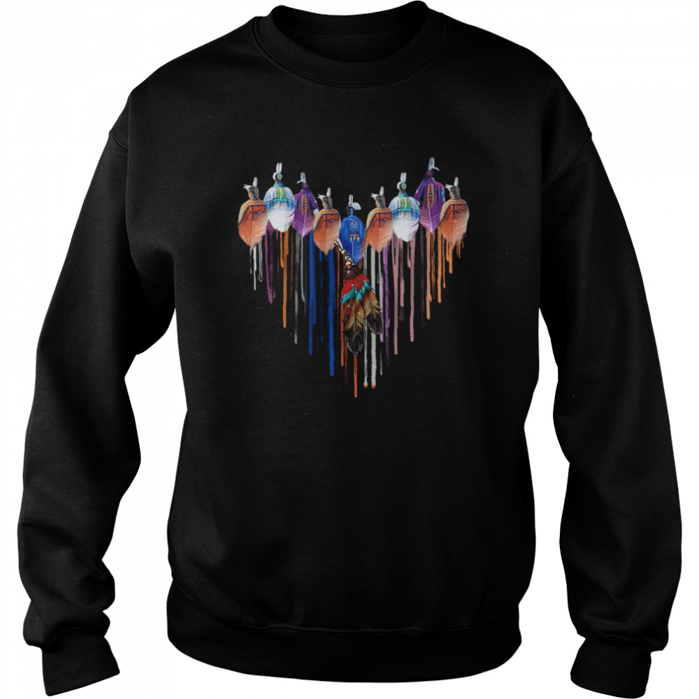 Native American The Heart Of Feathers Indigenous  Unisex Sweatshirt