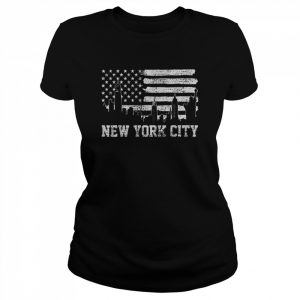 New York City American Flag Usa Cities Retro 90s Souvenir  Classic Women's T-shirt