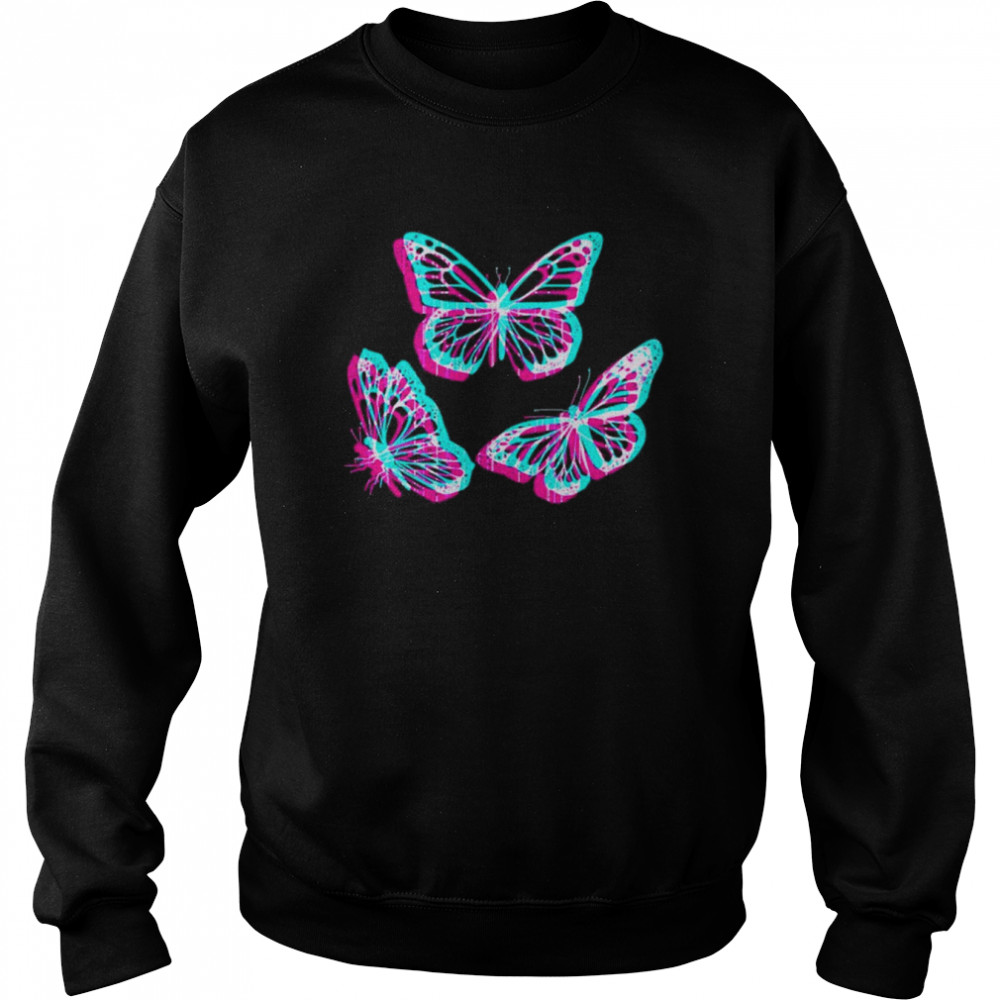 Pastel Goth Aesthetic Butterfly Glitch Shirt Unisex Sweatshirt