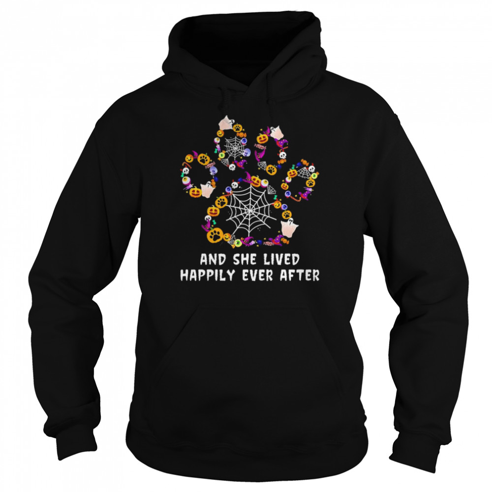 Paw and she lived happily ever after Happy Halloween 2022  Unisex Hoodie