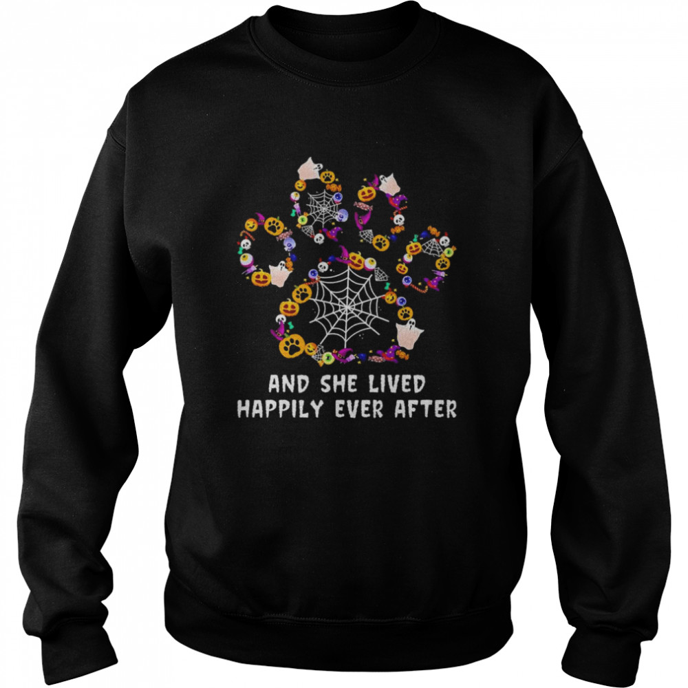 Paw and she lived happily ever after Happy Halloween 2022  Unisex Sweatshirt