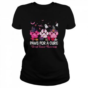 Paws for a Cure Dog Lovers Breast Cancer Halloween Costume T-Shirt Classic Women's T-shirt