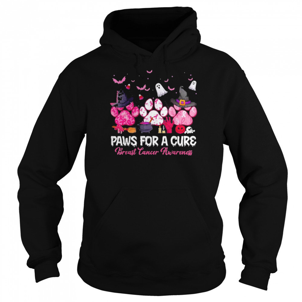 Paws for a Cure Dog Lovers Breast Cancer Halloween Costume T-Shirt Unisex Hoodie