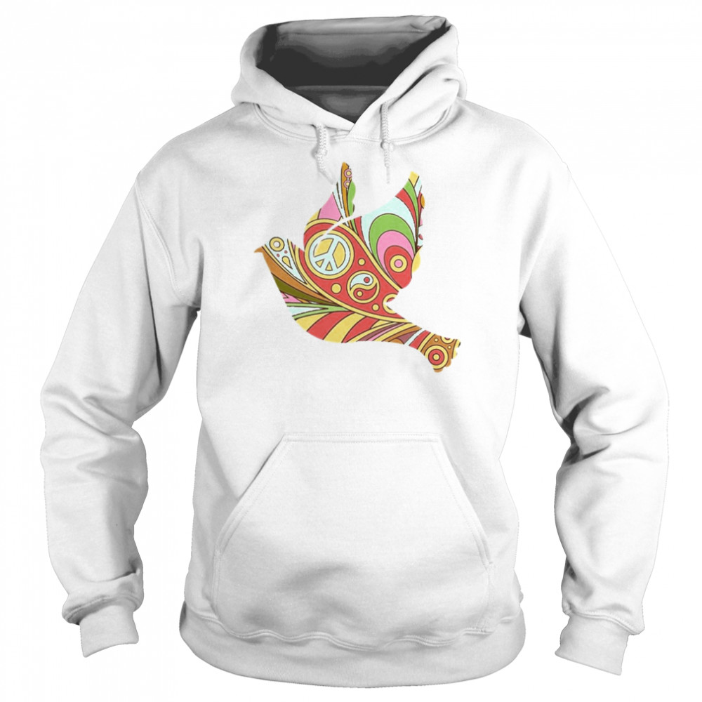 Peace Dove Psychedelic Doodle Art Hippy Zany Brainy Shirt Unisex Hoodie