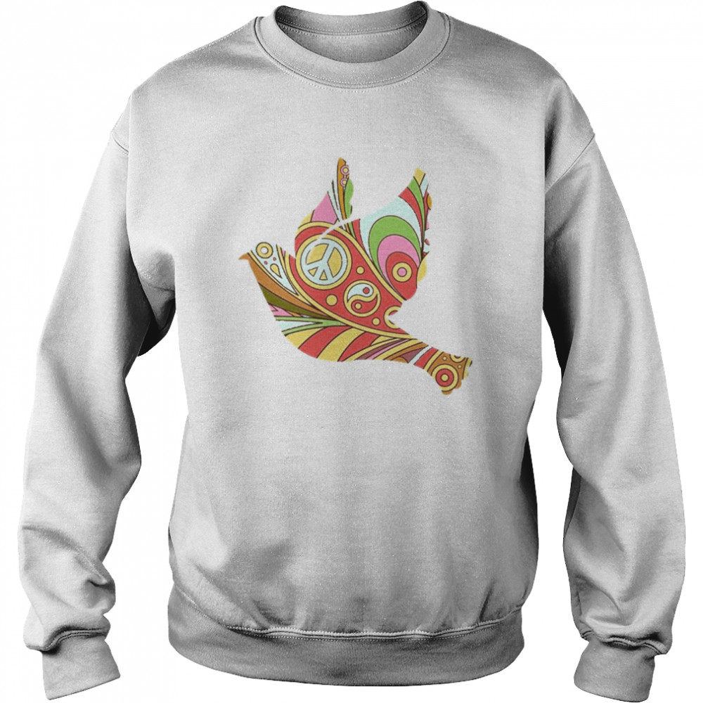 Peace Dove Psychedelic Doodle Art Hippy Zany Brainy Shirt Unisex Sweatshirt