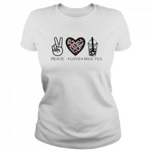 Peace Love Boba Tea Food Graphic Kawaii Anime Friends T-Shirt Classic Women's T-shirt