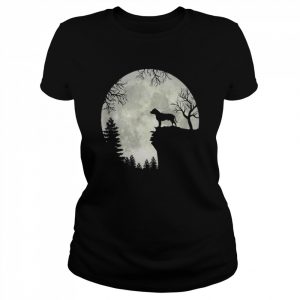 Pit bull And Moon Halloween Shirt Classic Women's T-shirt