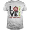 Polka Dots Zigzag Apple Love Live Love Teach 2nd Grade Teacher Shirt Classic Men's T-shirt