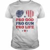 Pro God Pro Gun Pro Life USA American Sunglasses  Classic Men's T-shirt