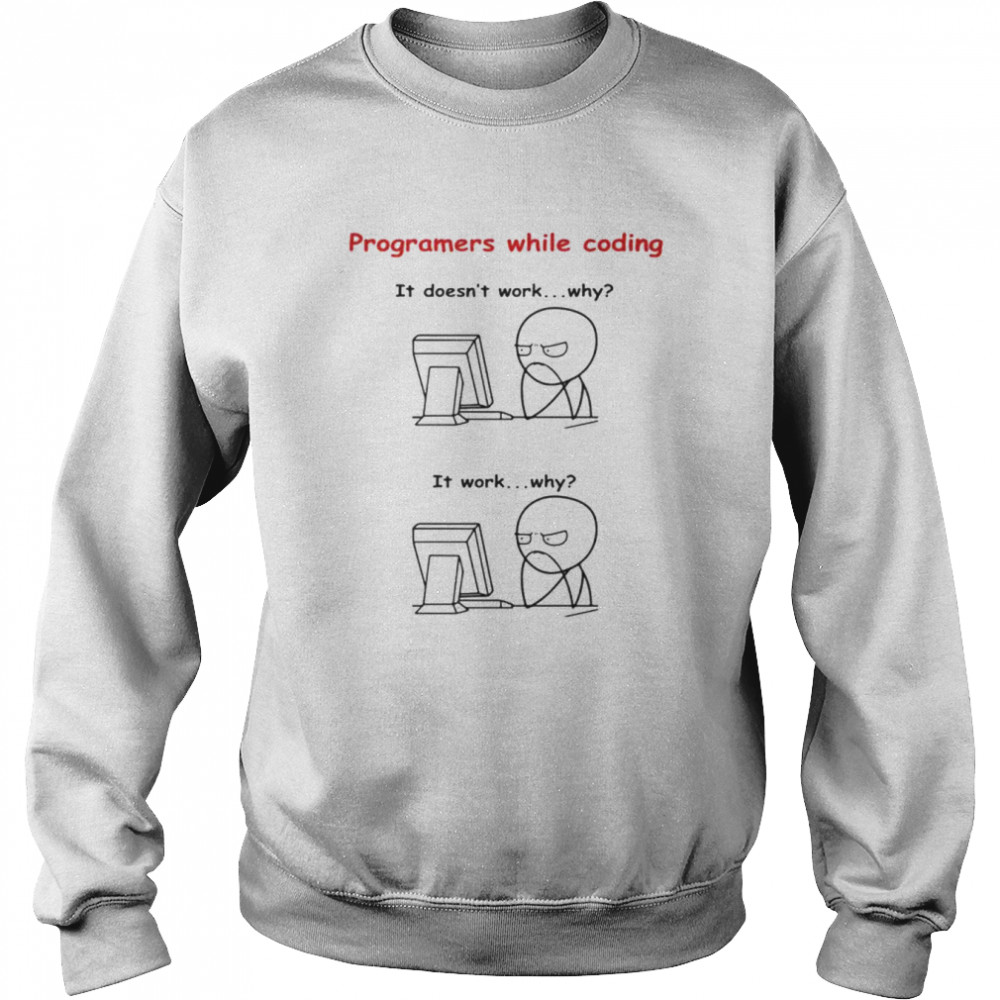 Programers While Coding It Doesn’t Work Why  Unisex Sweatshirt