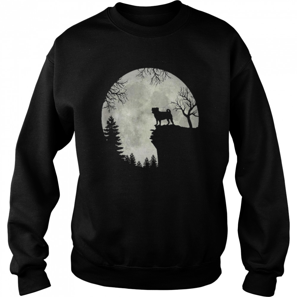 Pug And Moon Halloween Shirt Unisex Sweatshirt