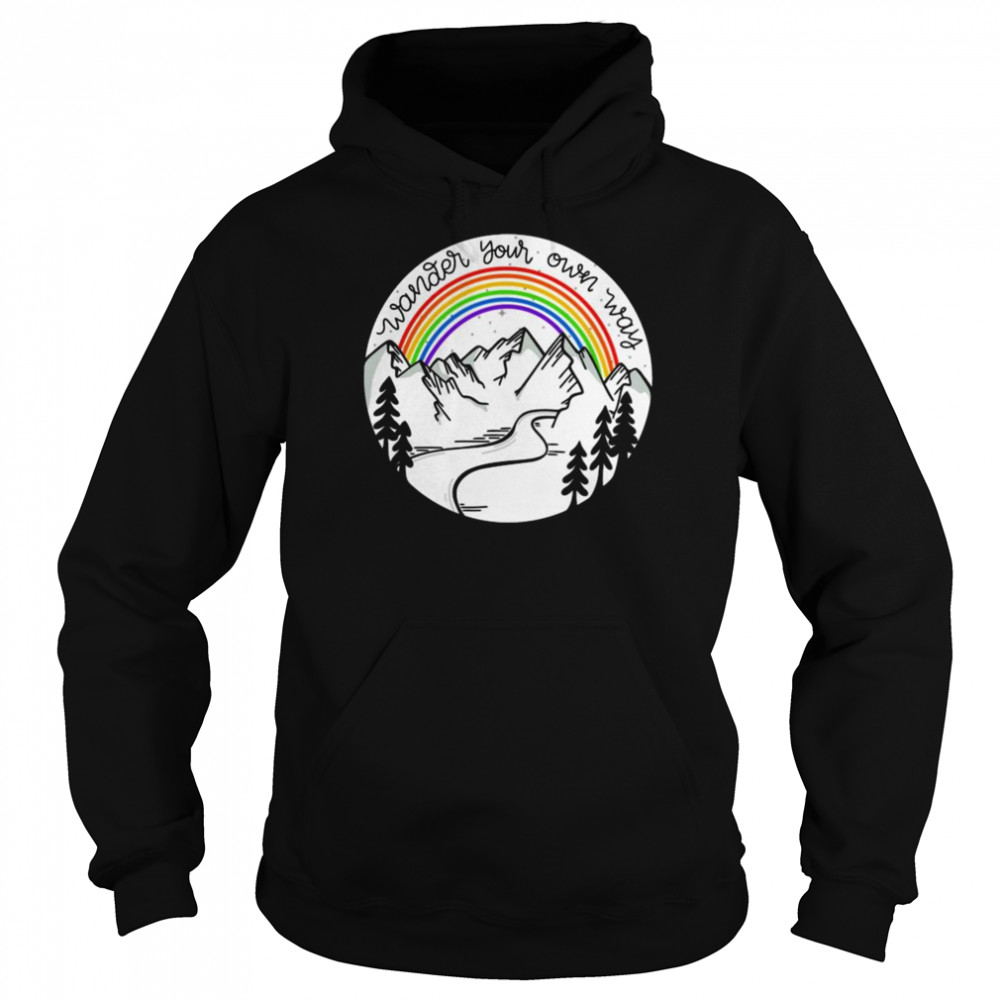 Rainbow Wander your own way  Unisex Hoodie