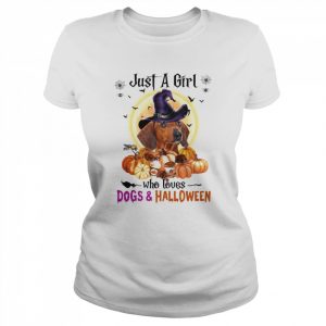 Red Dachshund Just A Girl Who Loves Dogs And Halloween Shirt Classic Women's T-shirt