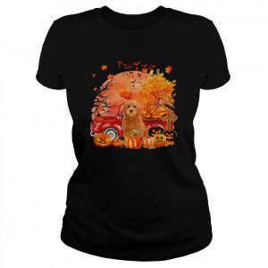 Red Goldendoodle Dog Hollowed Pumpkin Moon Shirt Classic Women's T-shirt