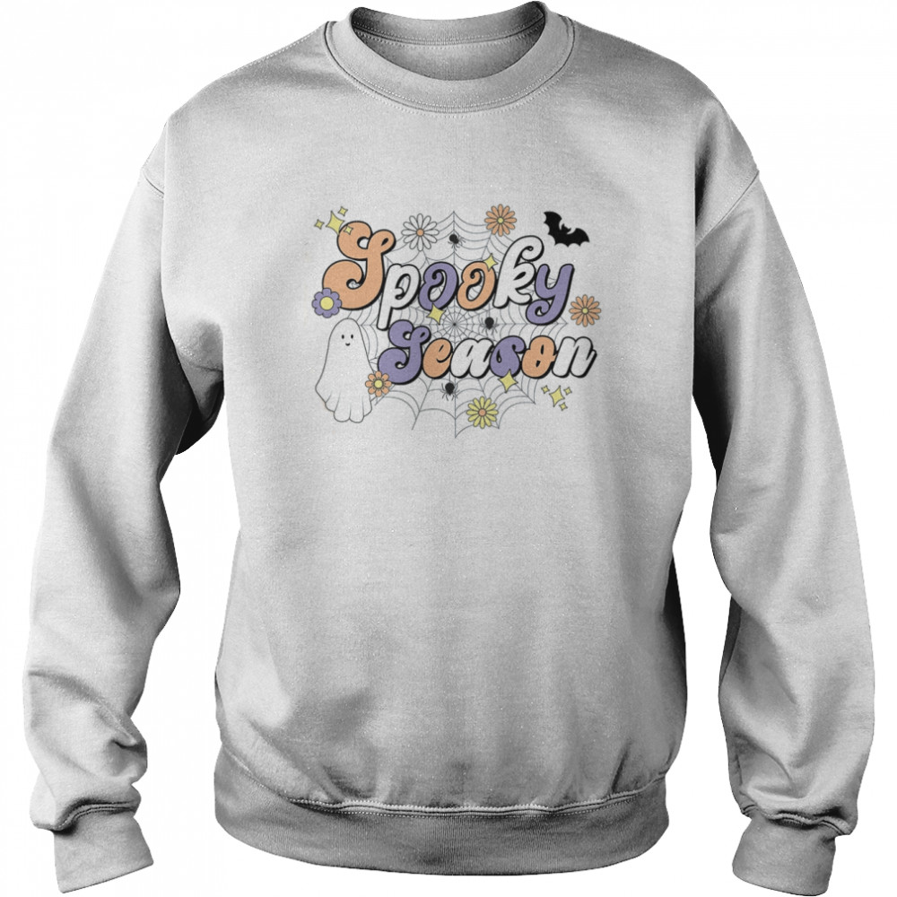 Retro Spooky Season Halloween Ghost Spook Witch Fall Boho  Unisex Sweatshirt