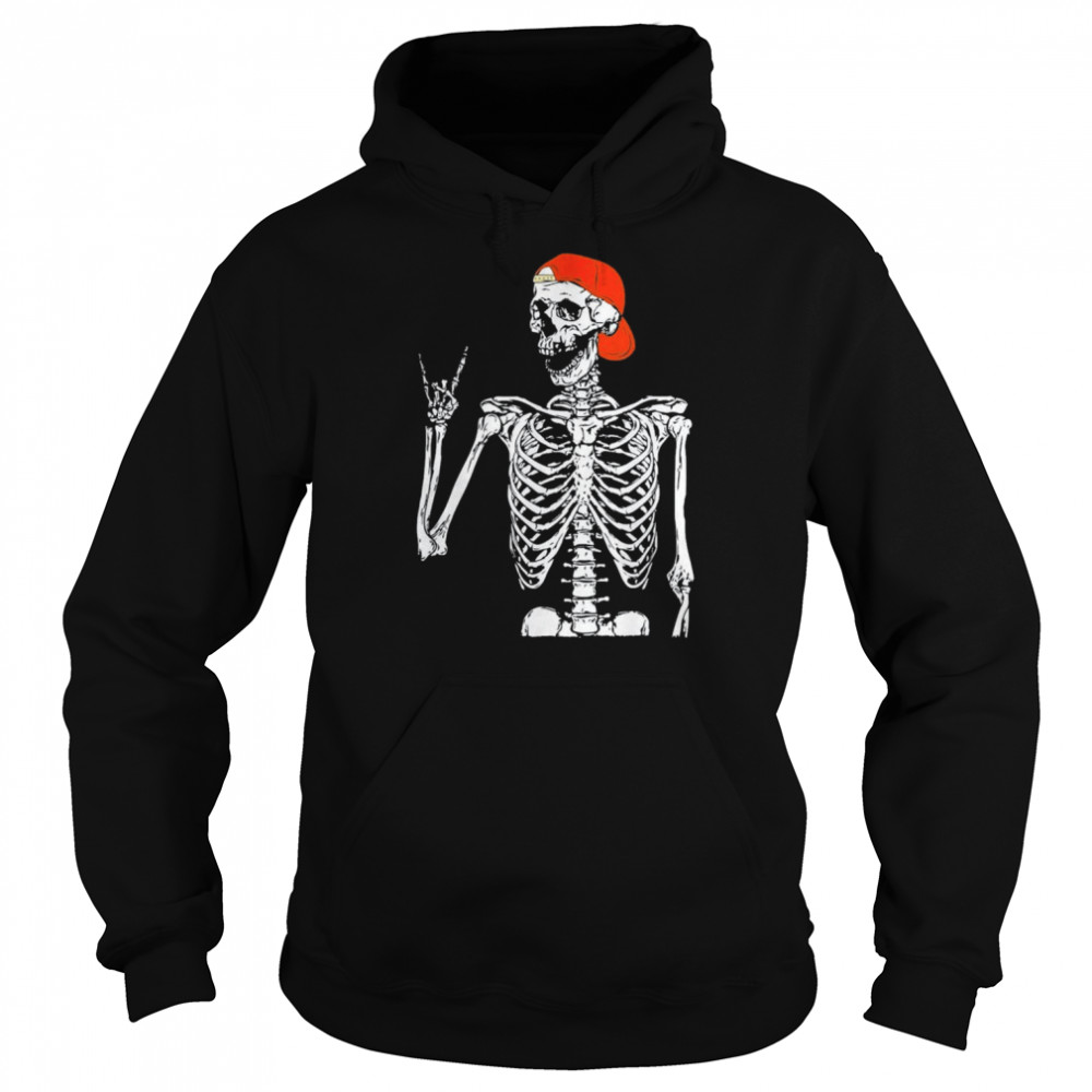 Rocker Skeleton Hand Rock On Costume Halloween T-Shirt Unisex Hoodie