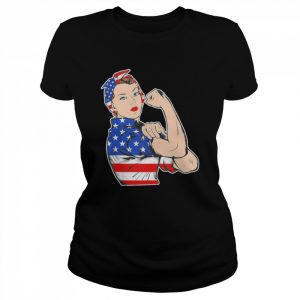 Rosie The Riveter Bandana Feminist Usa Flag 4Th Of July Shirt Classic Women's T-shirt