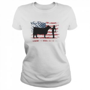 Showgirl Cattle American Patriotic Usa Flag Fun Cattle Show Shirt Classic Women's T-shirt