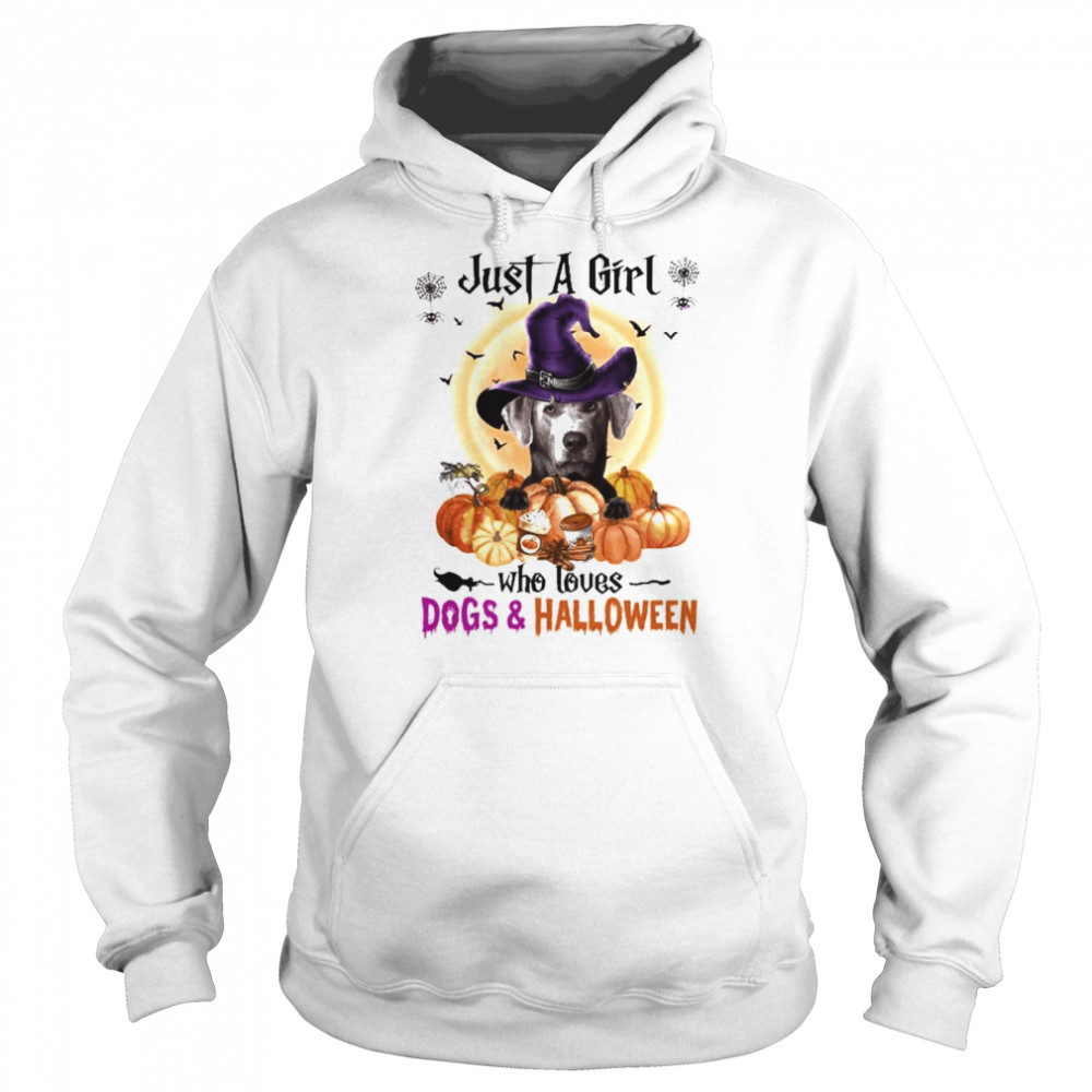 Silver Labrador Just A Girl Who Loves Dogs And Halloween Shirt Unisex Hoodie