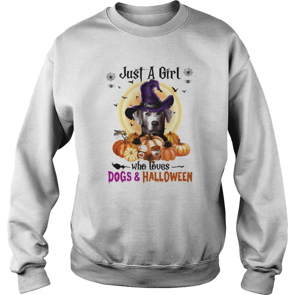 Silver Labrador Just A Girl Who Loves Dogs And Halloween Shirt Unisex Sweatshirt