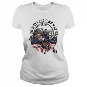 Skeleton One If By Land Two If By Sea 76 American Flag Shirt Classic Women's T-shirt