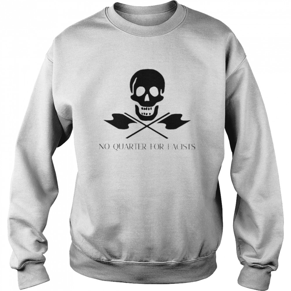 Skull no quarter for fascists  Unisex Sweatshirt