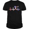 Softball Batter With Bat Heartbeat Softball Flag Shirt Classic Men's T-shirt