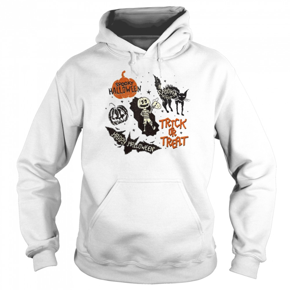 Spooky black cat pumpkin trick or treat halloween  Unisex Hoodie