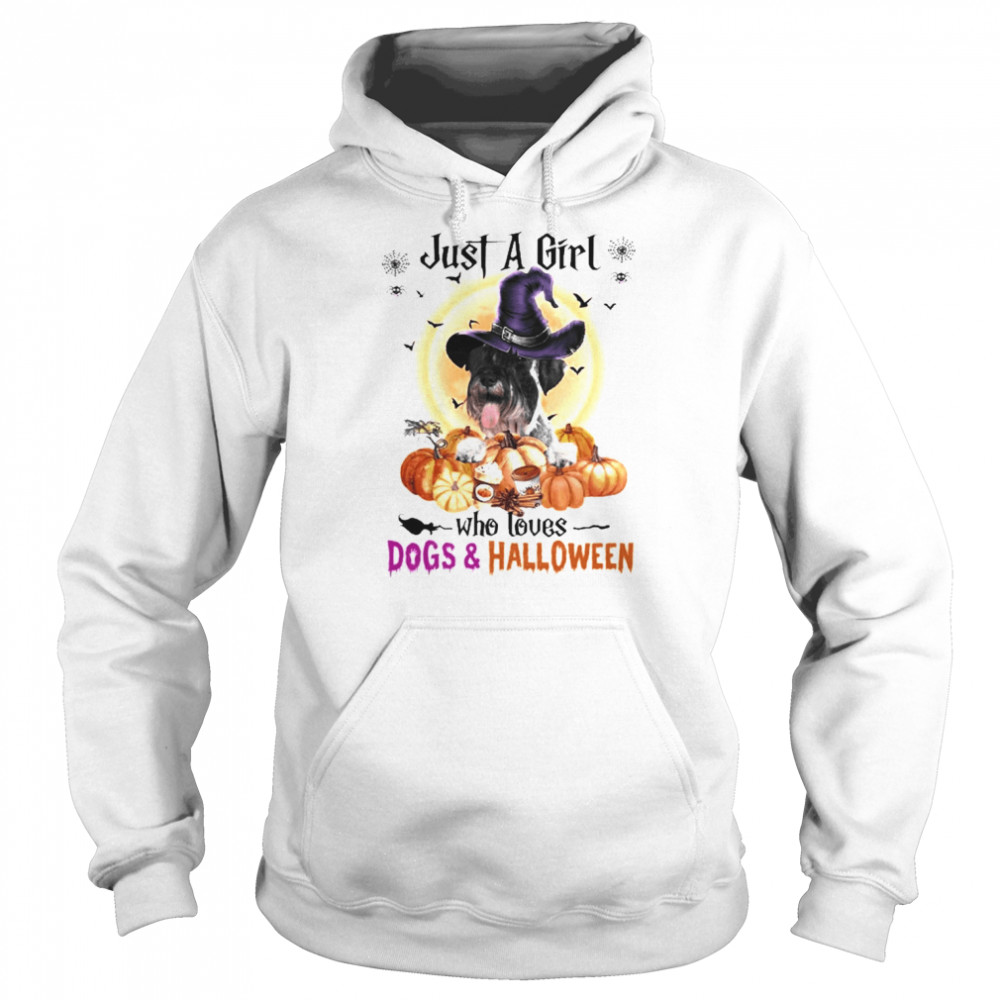 Standard Schnauzer Just A Girl Who Loves Dogs And Halloween Shirt Unisex Hoodie