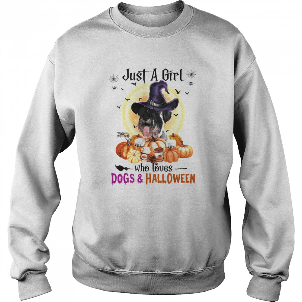 Standard Schnauzer Just A Girl Who Loves Dogs And Halloween Shirt Unisex Sweatshirt