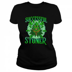 Successful Stoner -Blinged Out Cartoon Bud Surrounded by Money and Smoke Shirts Classic Women's T-shirt