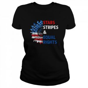 Sunflower feminist stars stripes equal rights American flag  Classic Women's T-shirt