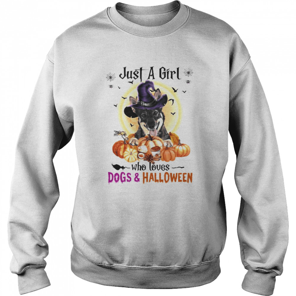 Swedish Vallhund Just A Girl Who Loves Dogs And Halloween Shirt Unisex Sweatshirt