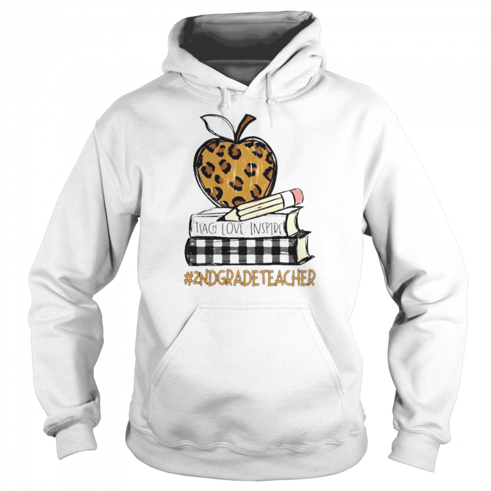 Teach Love Inspire 2nd Grade Teacher leopard  Unisex Hoodie