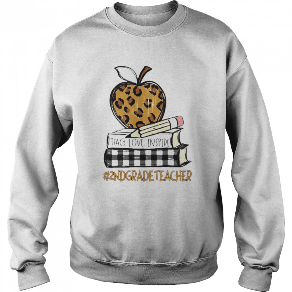 Teach Love Inspire 2nd Grade Teacher leopard  Unisex Sweatshirt