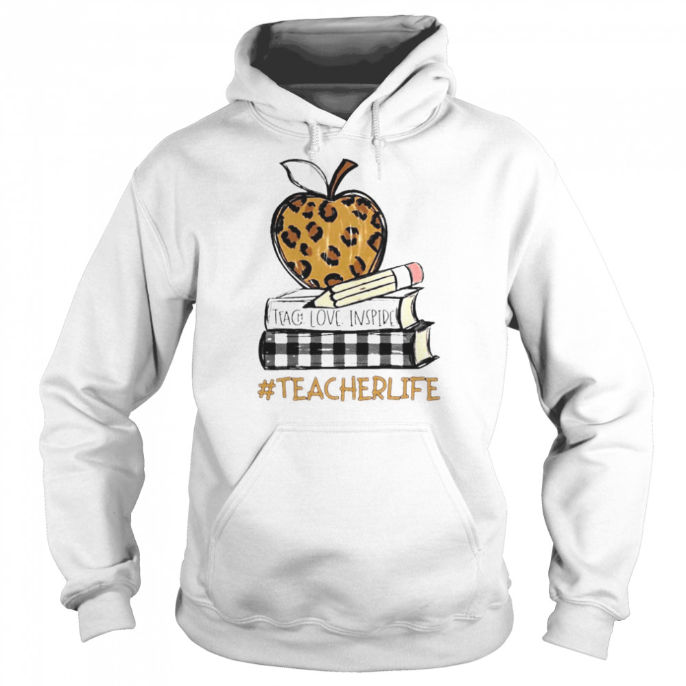 Teach Love Inspire Teacher Life leopard  Unisex Hoodie