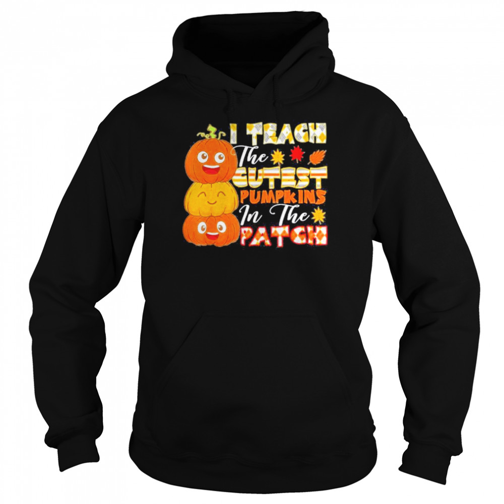 Teacher Halloween Teacher Kindergarten Cutest Pumpkins Shirt Unisex Hoodie