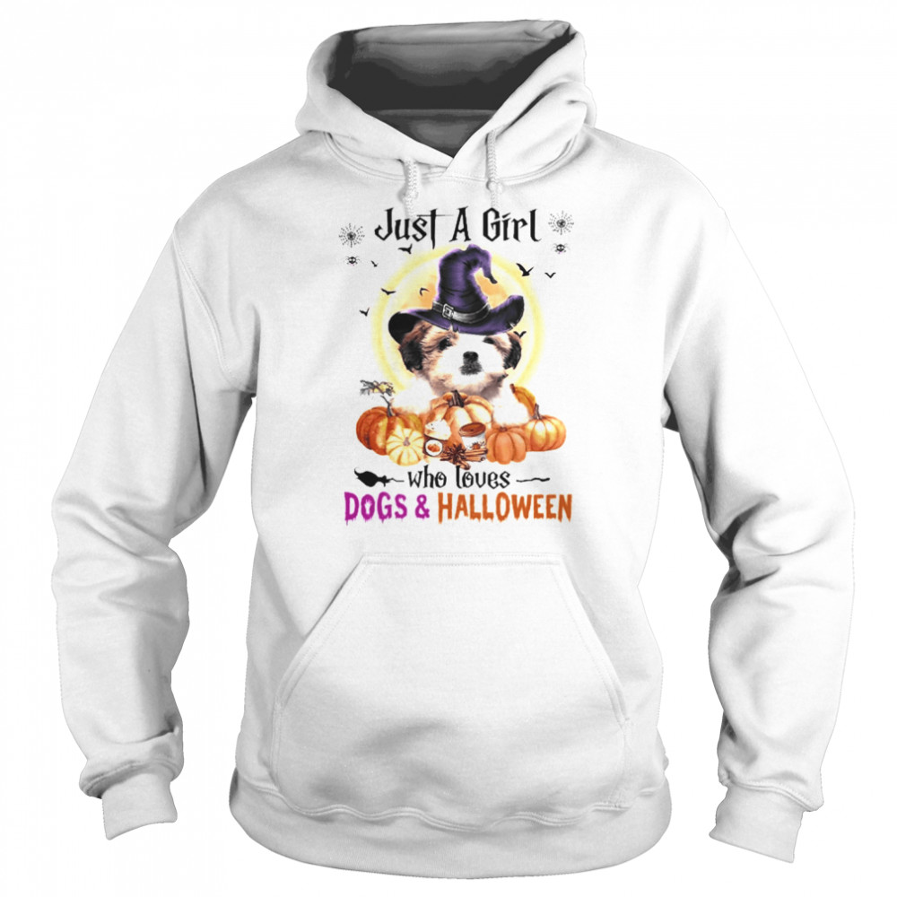 Teddy Bear Dog Just A Girl Who Loves Dogs And Halloween Shirt Unisex Hoodie