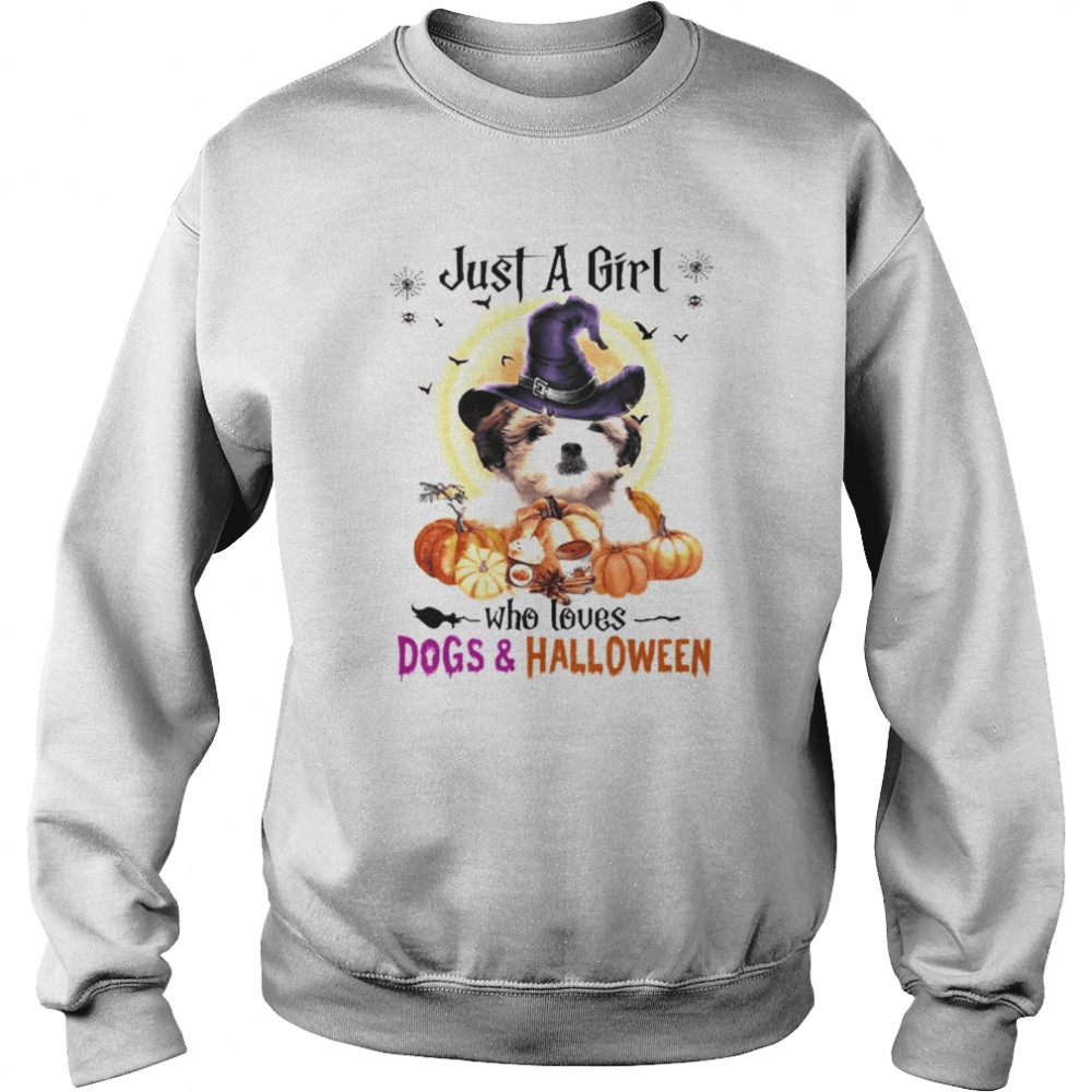 Teddy Bear Dog Just A Girl Who Loves Dogs And Halloween Shirt Unisex Sweatshirt