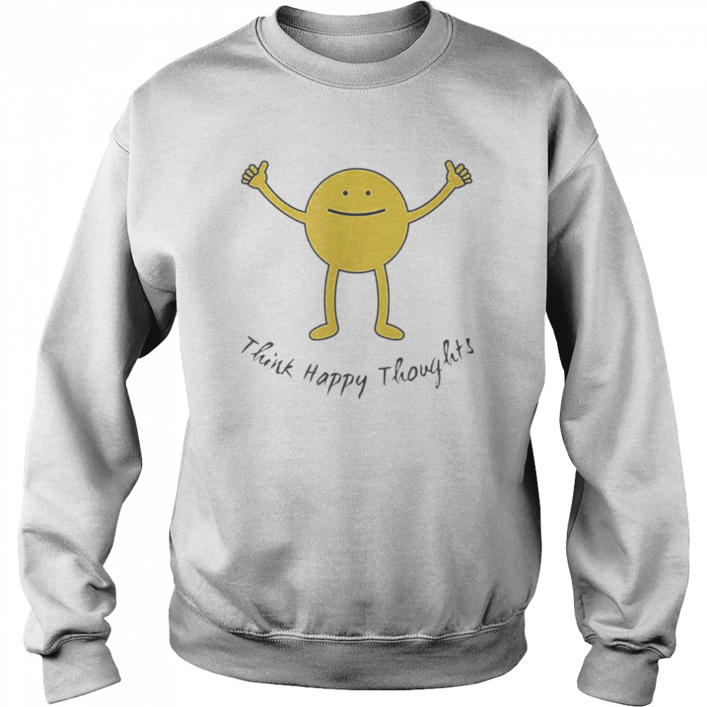 Think Happy Thoughts Cute Yellow Smile Face Motivation  Unisex Sweatshirt