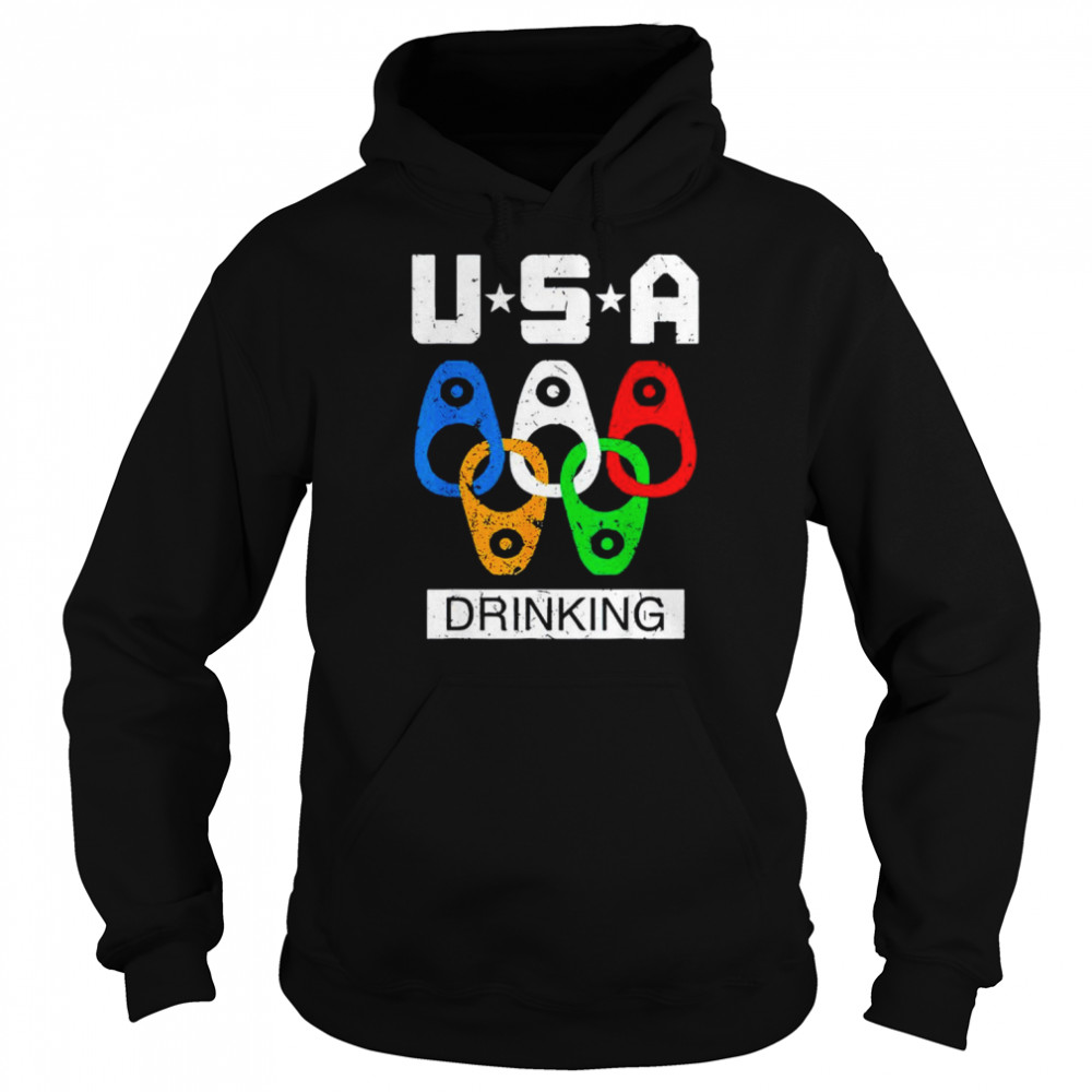 USA Drinking Team American Flag Drinking Beer Lover  Unisex Hoodie