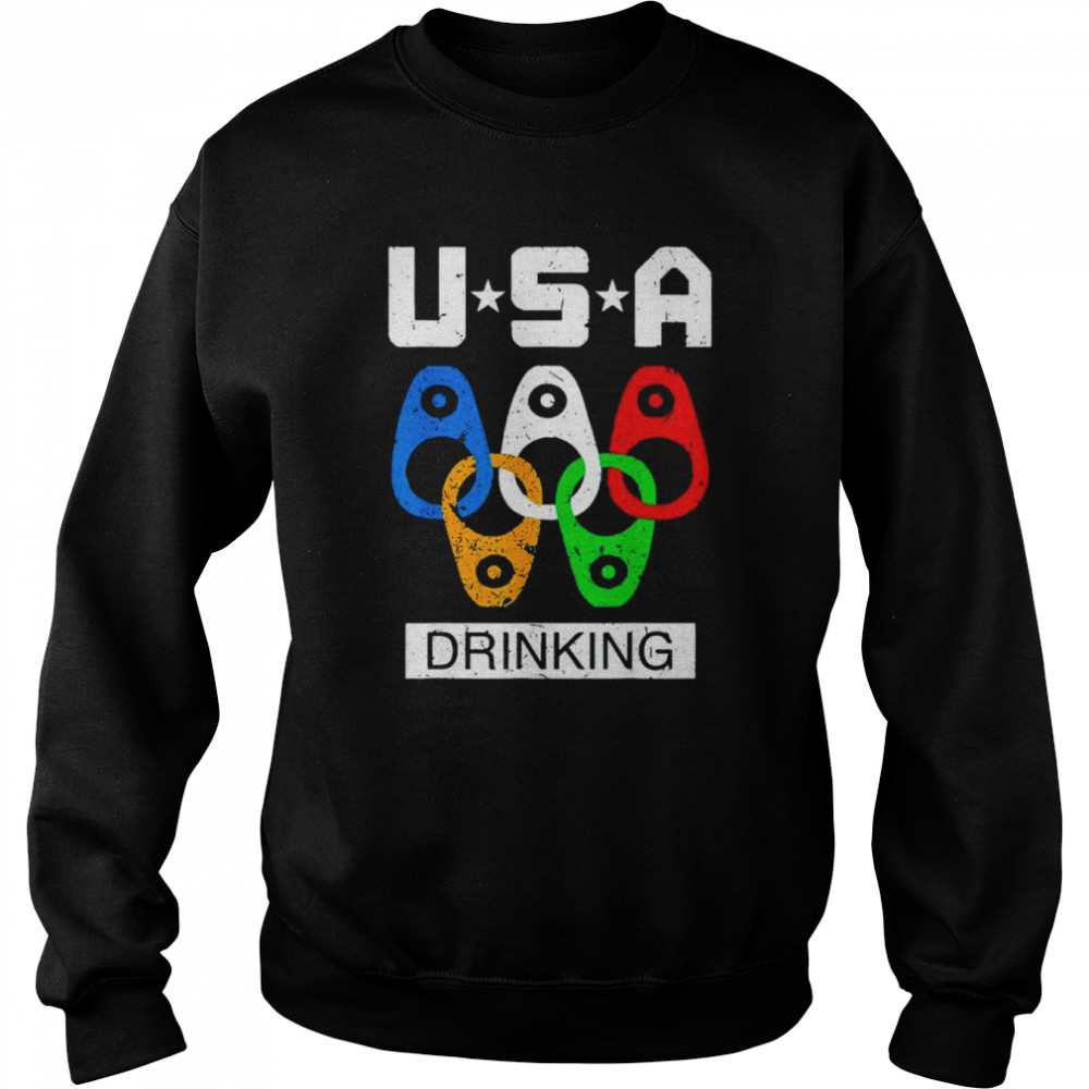 USA Drinking Team American Flag Drinking Beer Lover  Unisex Sweatshirt