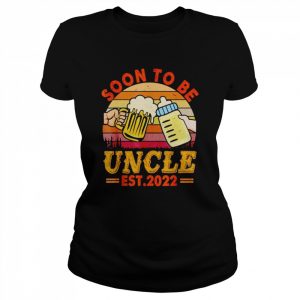 Vintage Retro Soon To Be Uncle Est 2022 Drinking Beer  Classic Women's T-shirt