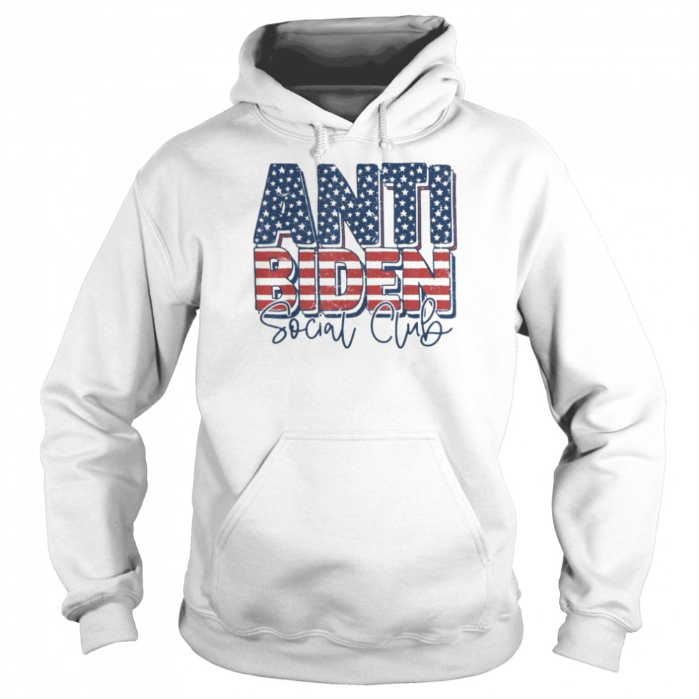 Vintage US Flag Anti Biden Social Club Conservative Patriotic Shirt Unisex Hoodie