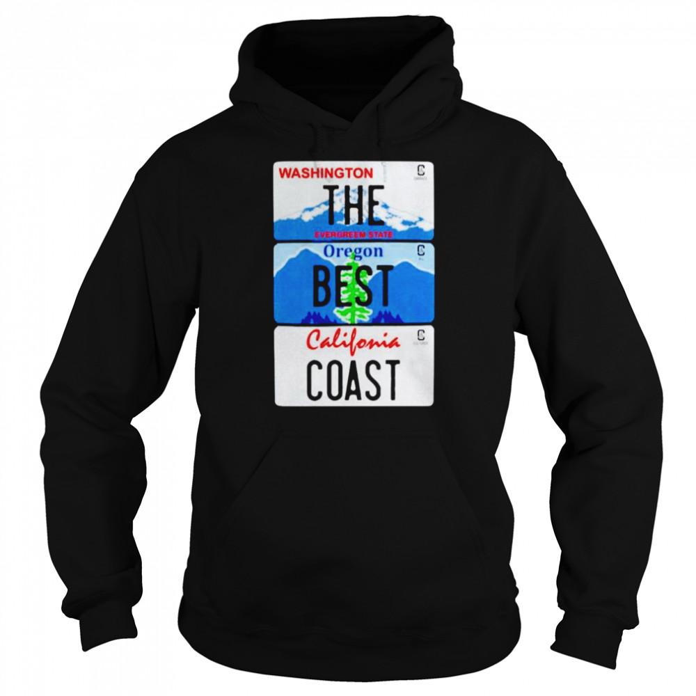 Washington The Evergreen State Oregon Best California Coast  Unisex Hoodie