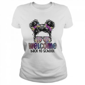 Welcome back to school daughter girls messy bun leopard cute T-Shirt Classic Women's T-shirt