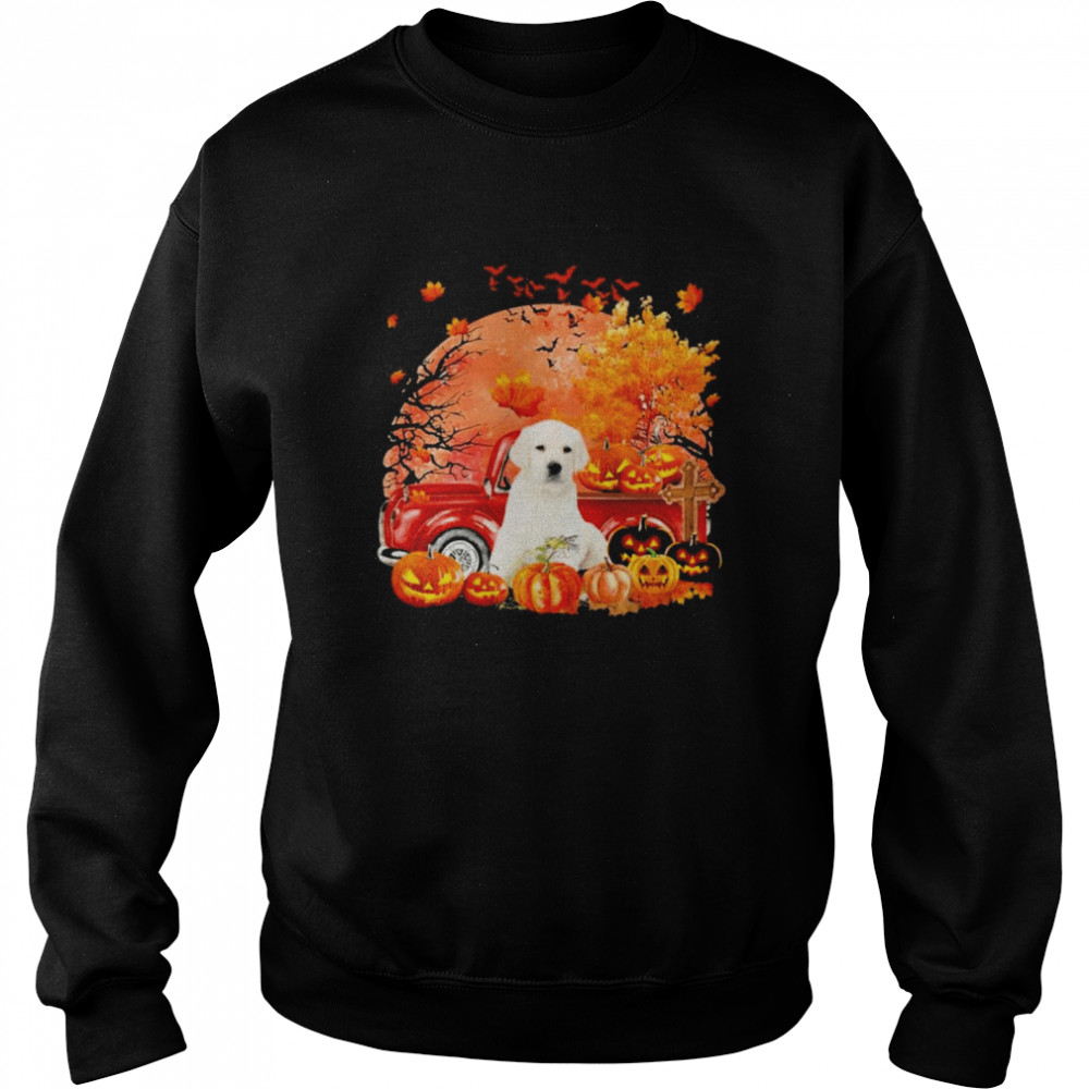 White Labrador Dog Hollowed Pumpkin Moon Shirt Unisex Sweatshirt