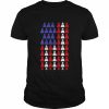 Wo Sport Design Badminton Shuttlecock American Flag Shirt Classic Men's T-shirt